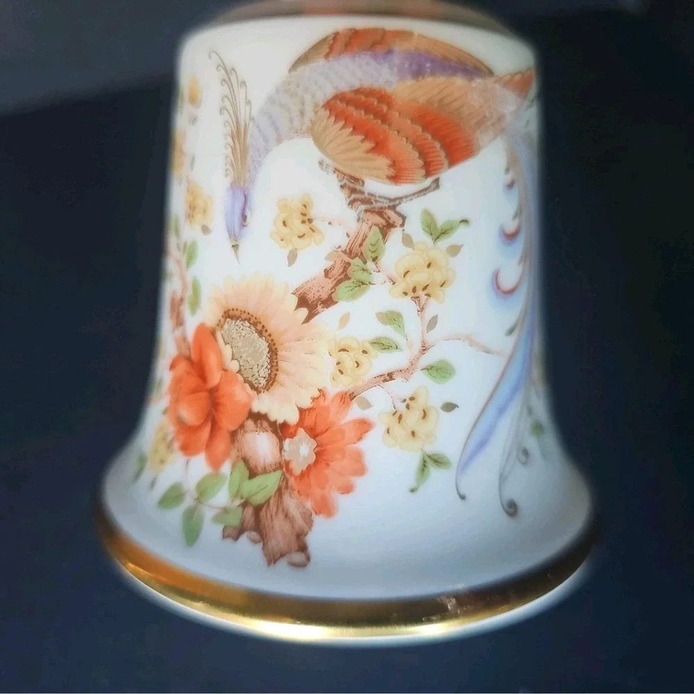 Trio of Danbury Mint Bone China Floral Bells Retired - Made in England - EUC -R5
